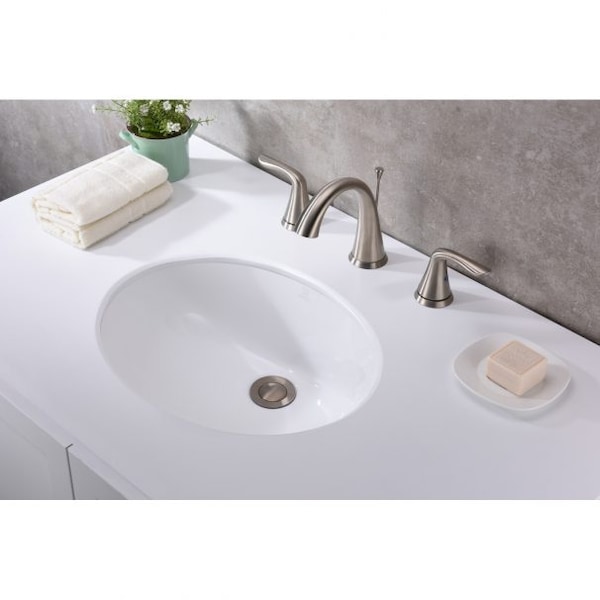 Anzzi Rhodes 21.5" Ceramic Undermount Sink Basin in White LS-AZ109 - main